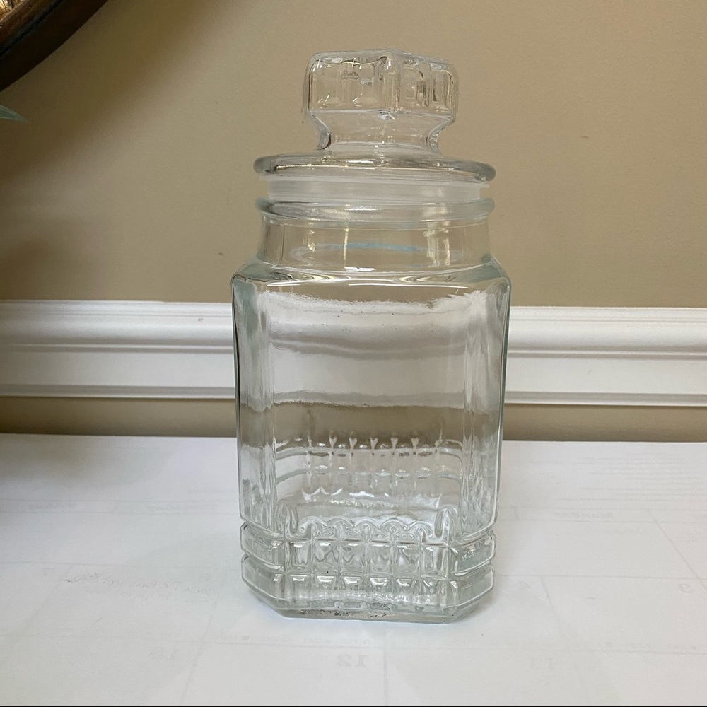 VTG KOEZE'S APOTHECARY CANISTER LIDDED GLASS JAR